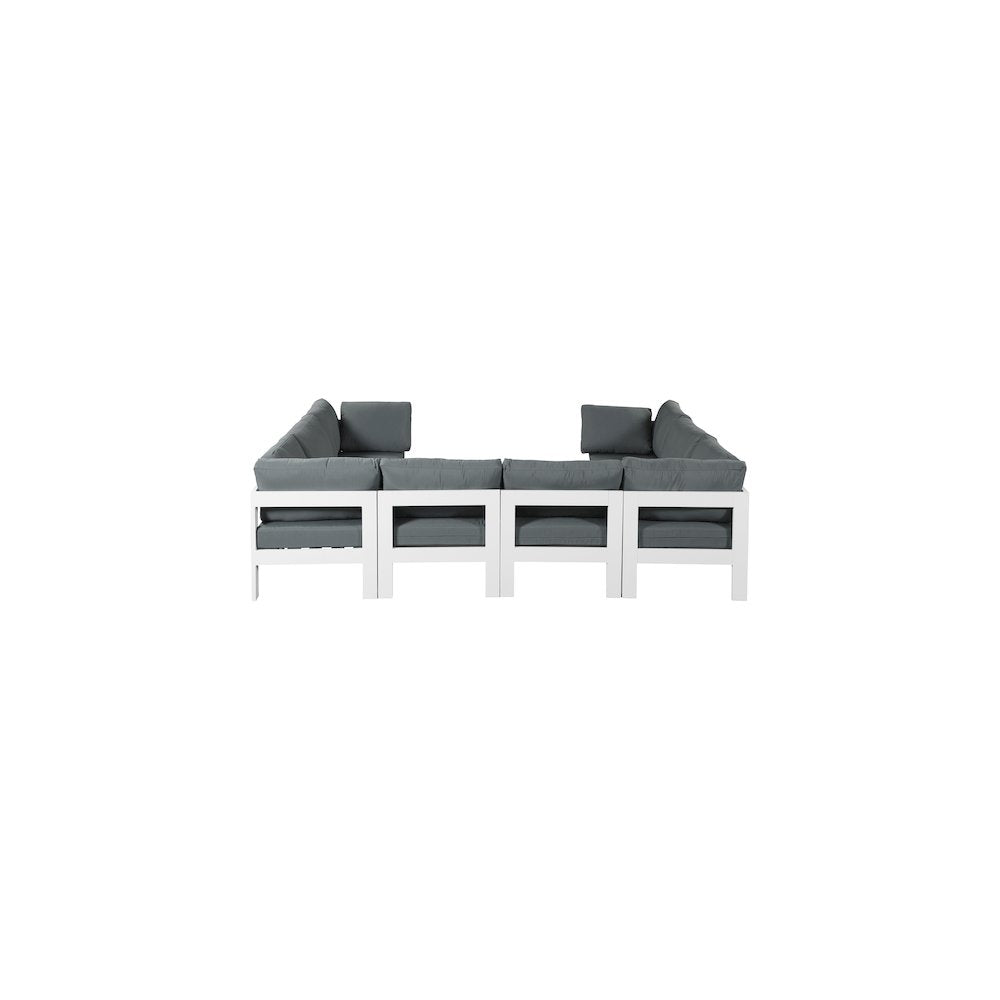 Nizuc Grey Water Resistant Fabric Outdoor Patio Modular Sectional