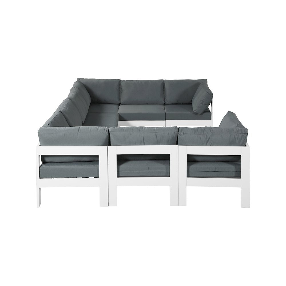 Nizuc Grey Water Resistant Fabric Outdoor Patio Modular Sectional