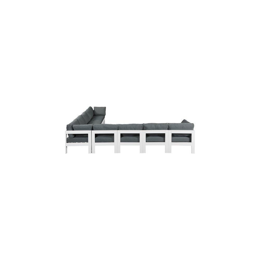 Nizuc Grey Water Resistant Fabric Outdoor Patio Modular Sectional