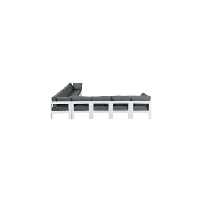 Nizuc Grey Water Resistant Fabric Outdoor Patio Modular Sectional