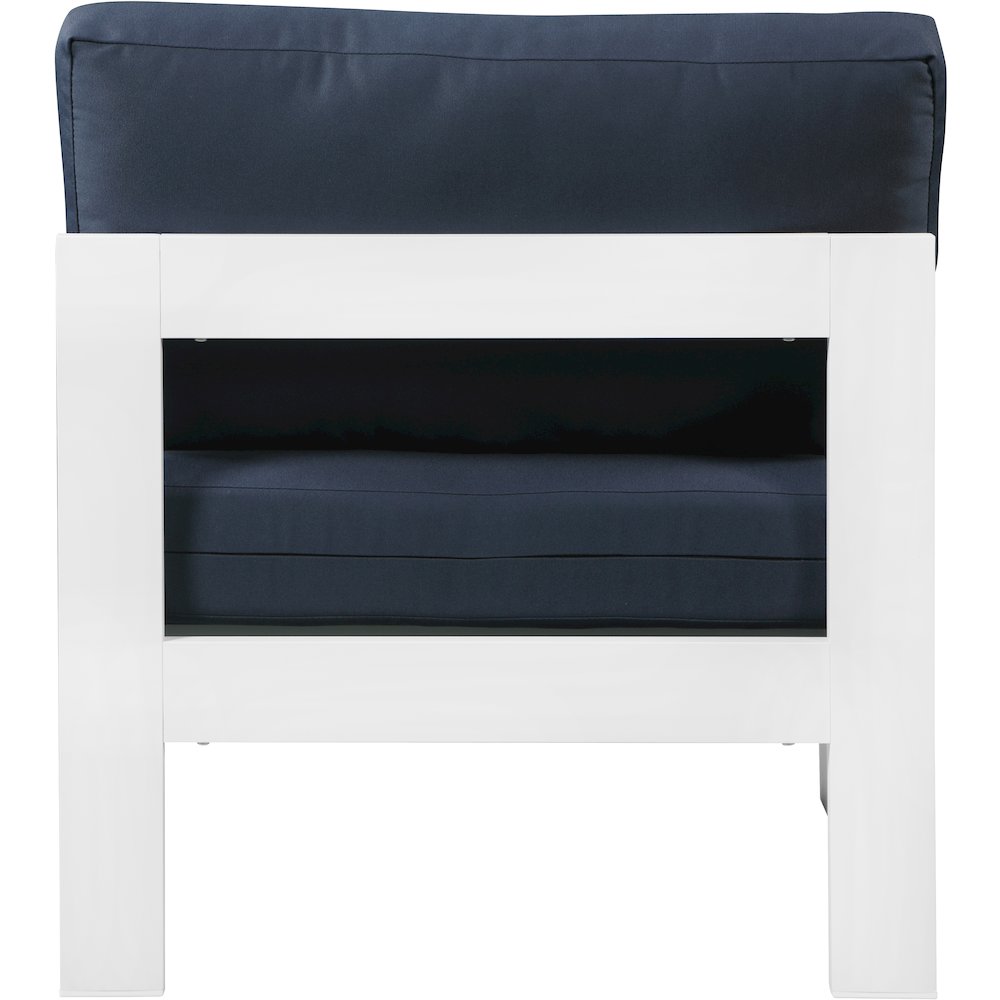 Nizuc Navy Water Resistant Fabric Outdoor Patio Aluminum Armless Chair