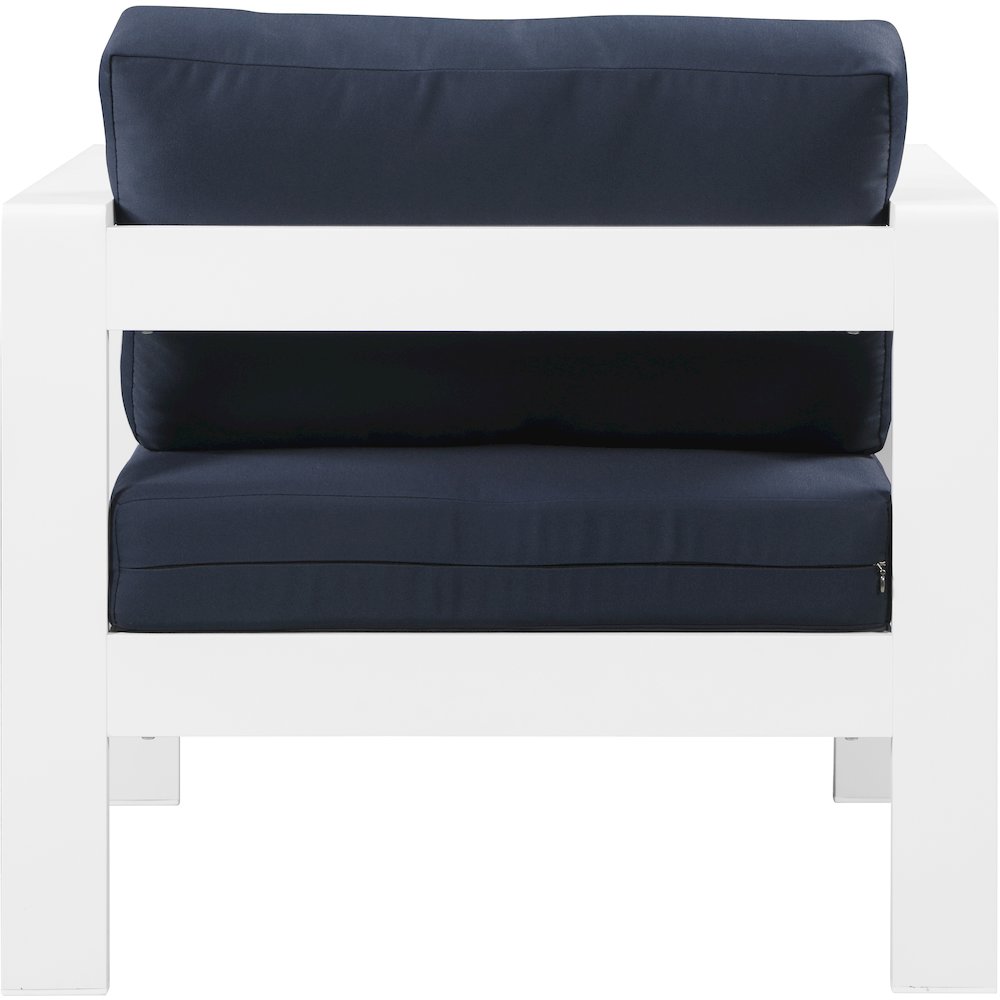 Nizuc Navy Water Resistant Fabric Outdoor Patio Aluminum Arm Chair