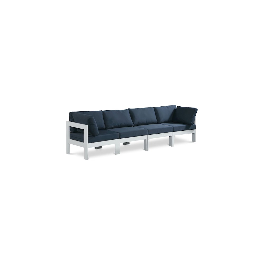 Nizuc Navy Water Resistant Fabric Outdoor Patio Modular Sofa