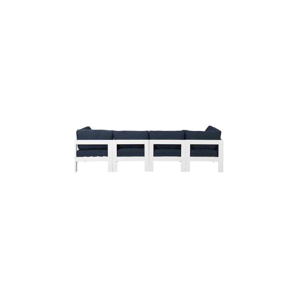 Nizuc Navy Water Resistant Fabric Outdoor Patio Modular Sofa
