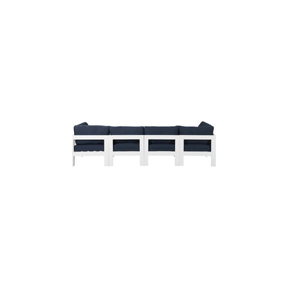 Nizuc Navy Water Resistant Fabric Outdoor Patio Modular Sofa
