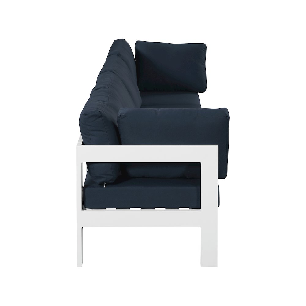 Nizuc Navy Water Resistant Fabric Outdoor Patio Modular Sofa