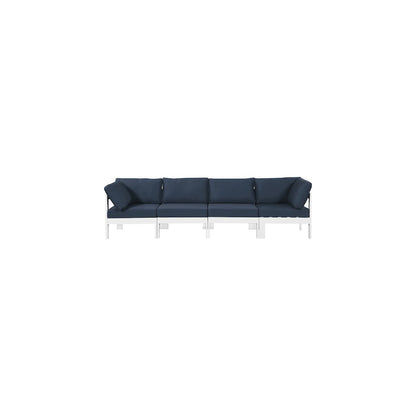 Nizuc Navy Water Resistant Fabric Outdoor Patio Modular Sofa