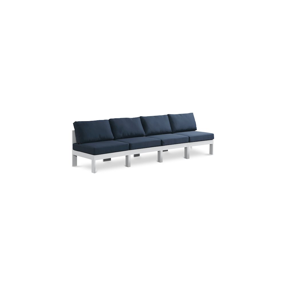 Nizuc Navy Water Resistant Fabric Outdoor Patio Modular Sofa