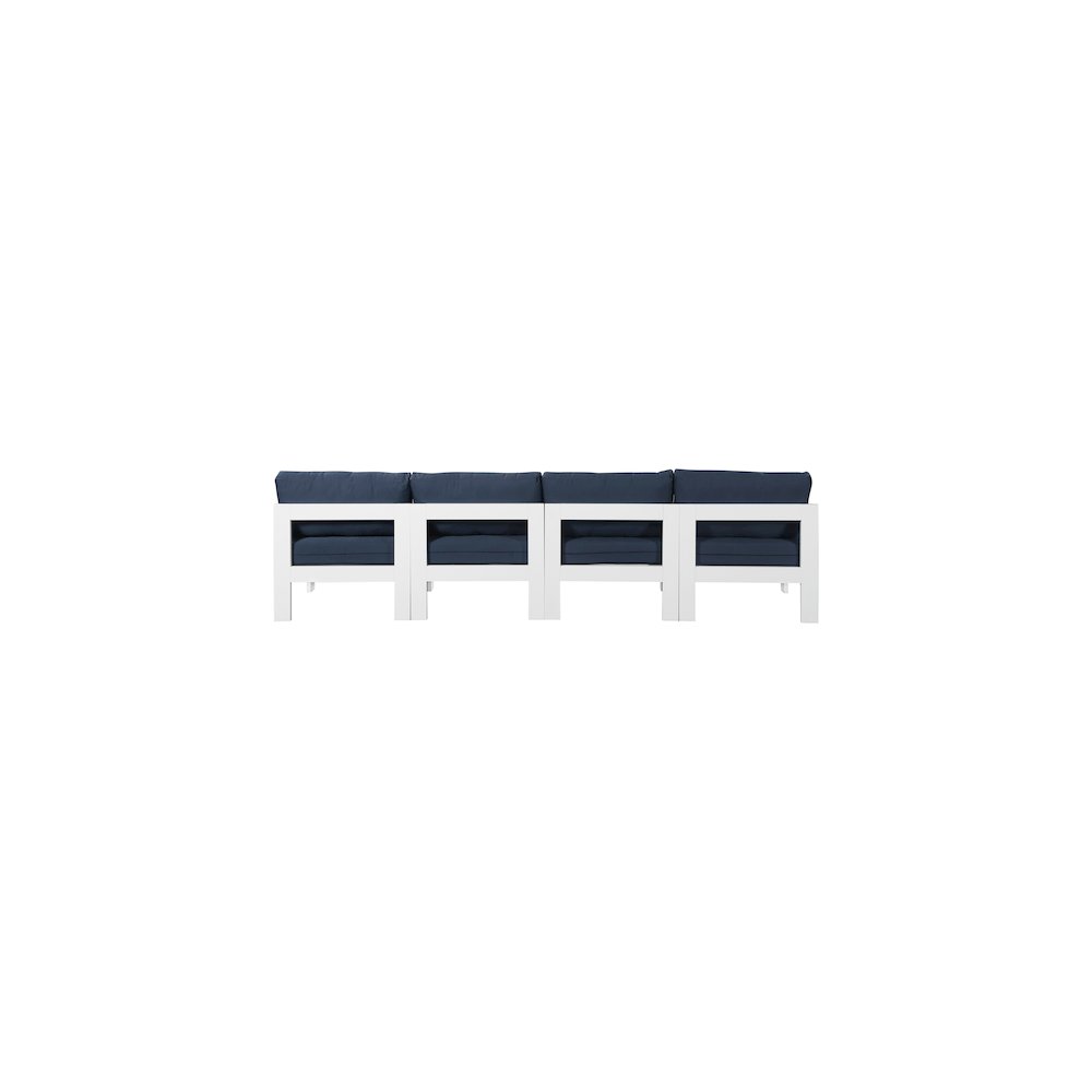 Nizuc Navy Water Resistant Fabric Outdoor Patio Modular Sofa