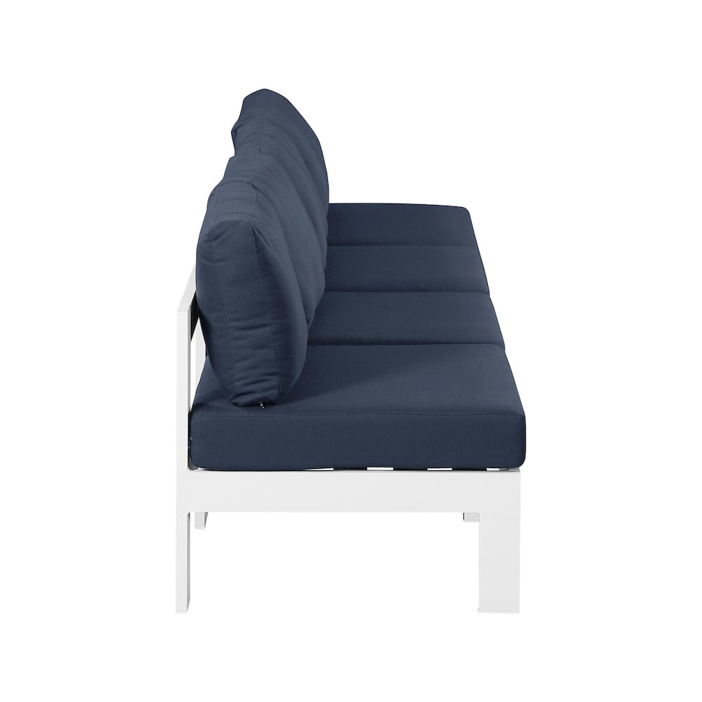 Nizuc Navy Water Resistant Fabric Outdoor Patio Modular Sofa