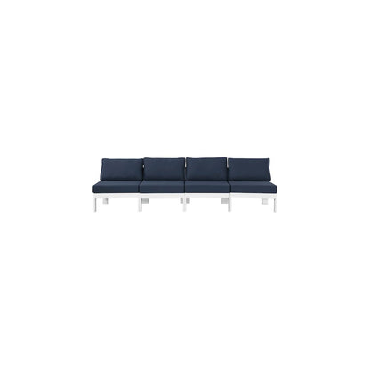 Nizuc Navy Water Resistant Fabric Outdoor Patio Modular Sofa
