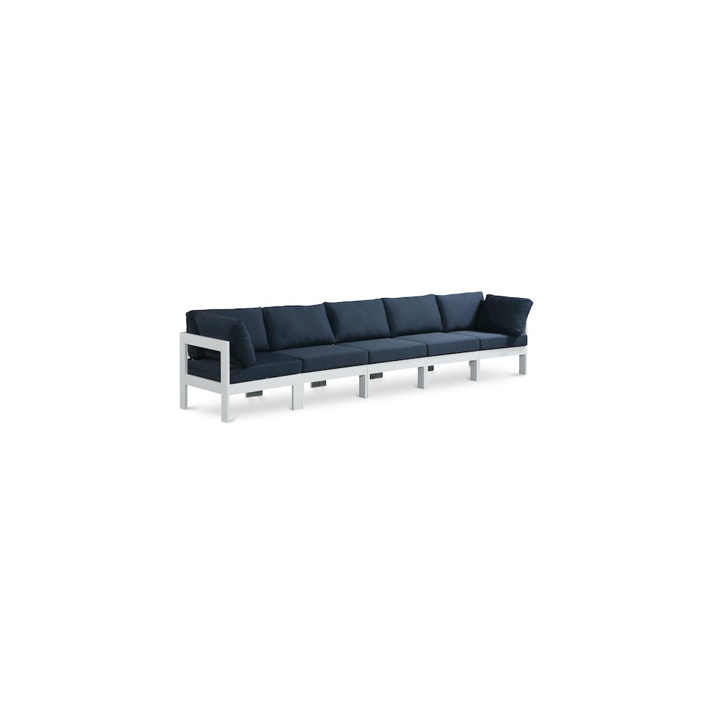 Nizuc Navy Water Resistant Fabric Outdoor Patio Modular Sofa