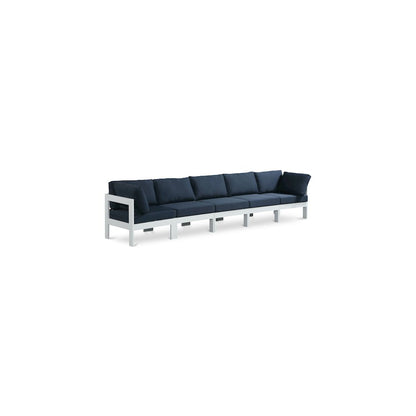 Nizuc Navy Water Resistant Fabric Outdoor Patio Modular Sofa