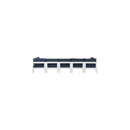 Nizuc Navy Water Resistant Fabric Outdoor Patio Modular Sofa