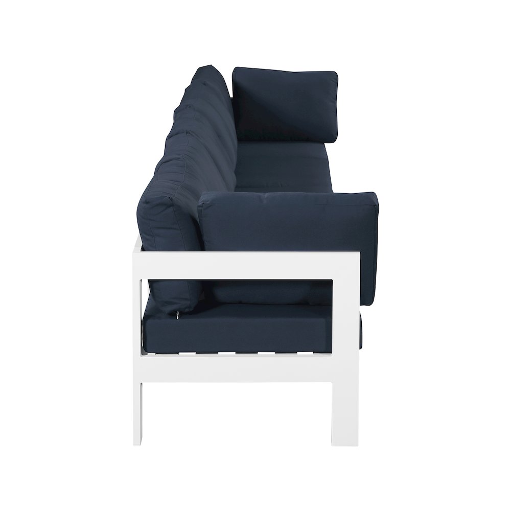 Nizuc Navy Water Resistant Fabric Outdoor Patio Modular Sofa