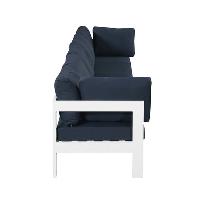 Nizuc Navy Water Resistant Fabric Outdoor Patio Modular Sofa