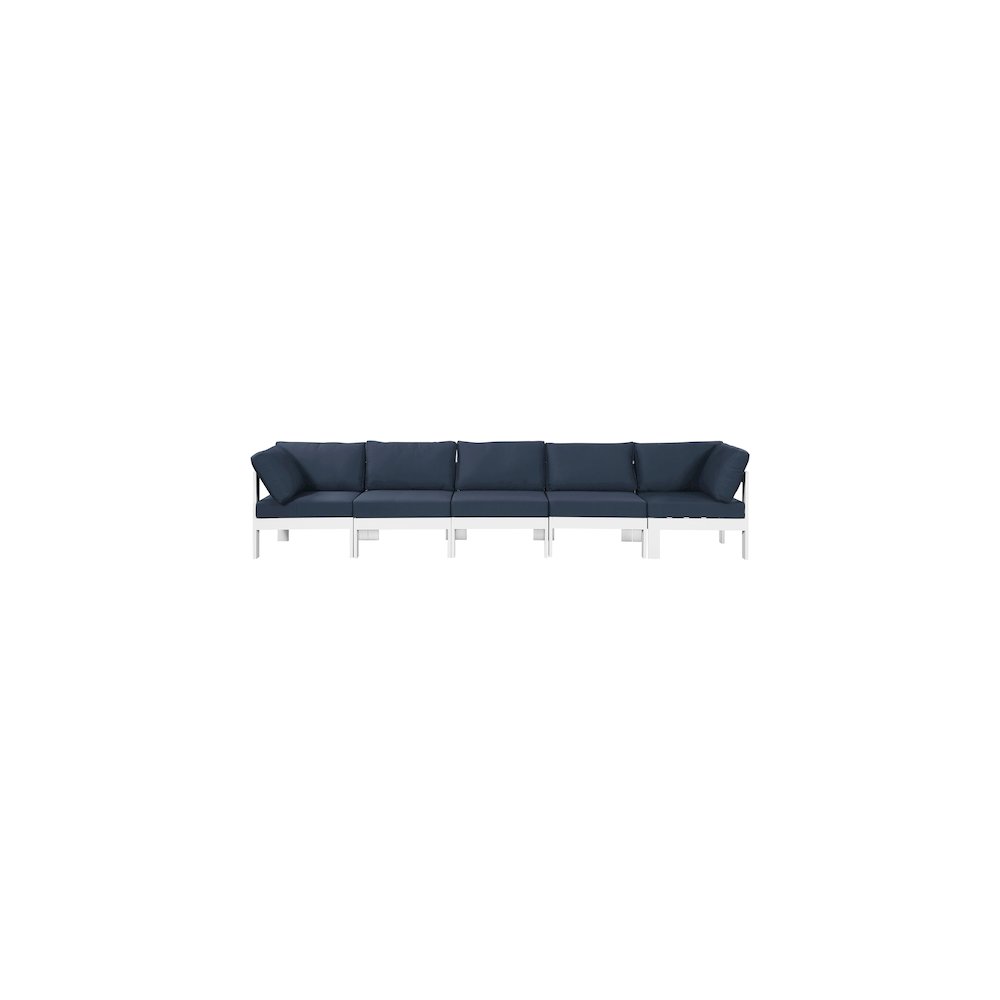 Nizuc Navy Water Resistant Fabric Outdoor Patio Modular Sofa