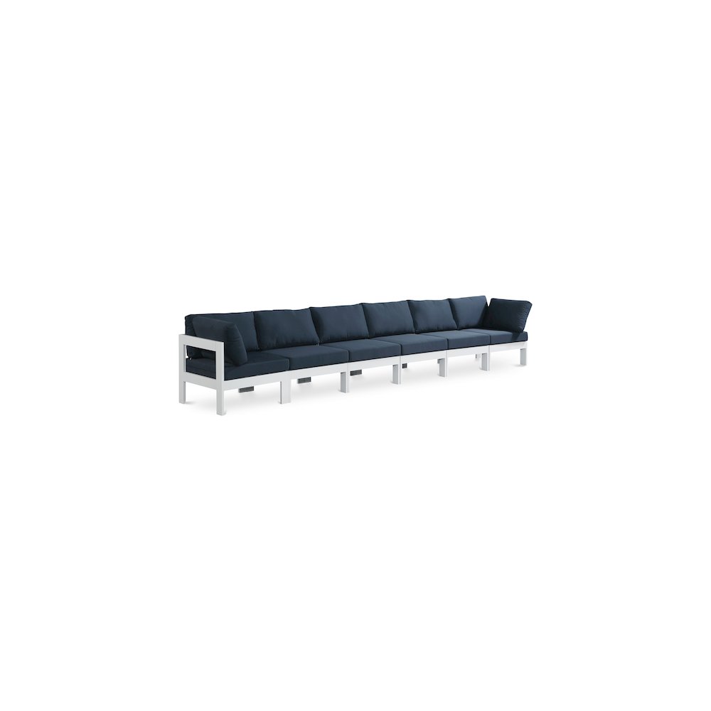 Nizuc Navy Water Resistant Fabric Outdoor Patio Modular Sofa