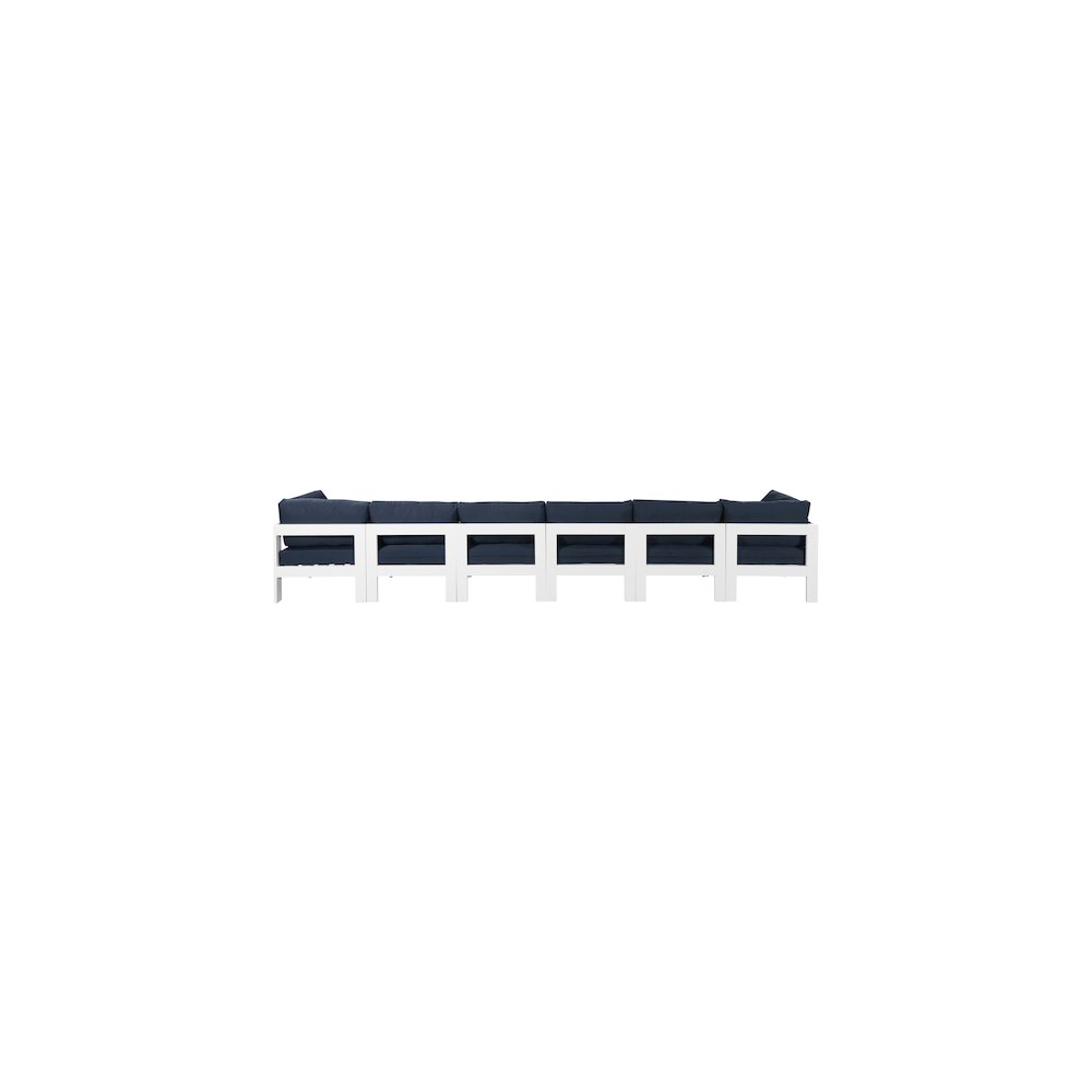 Nizuc Navy Water Resistant Fabric Outdoor Patio Modular Sofa