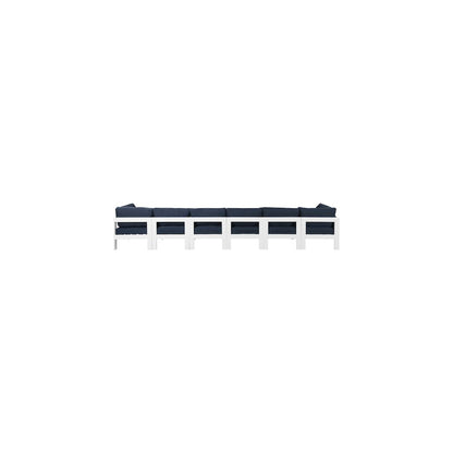 Nizuc Navy Water Resistant Fabric Outdoor Patio Modular Sofa