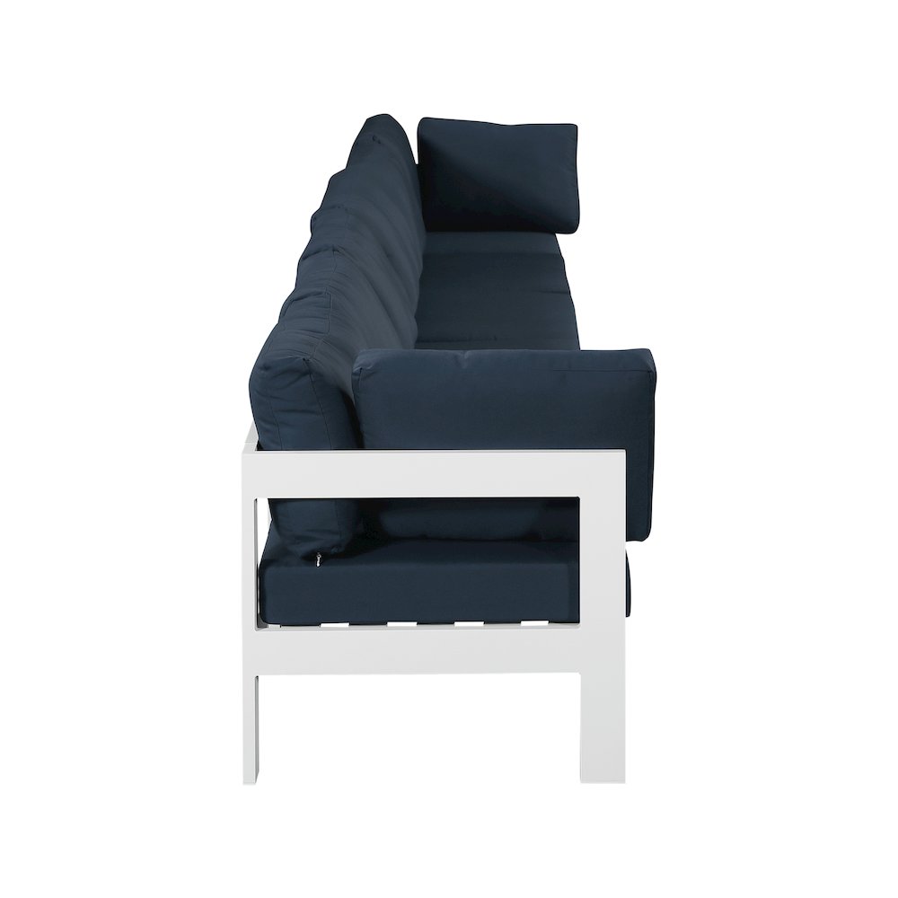 Nizuc Navy Water Resistant Fabric Outdoor Patio Modular Sofa
