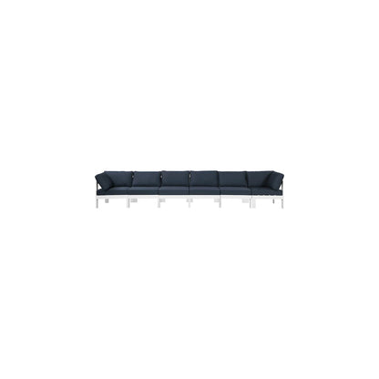 Nizuc Navy Water Resistant Fabric Outdoor Patio Modular Sofa