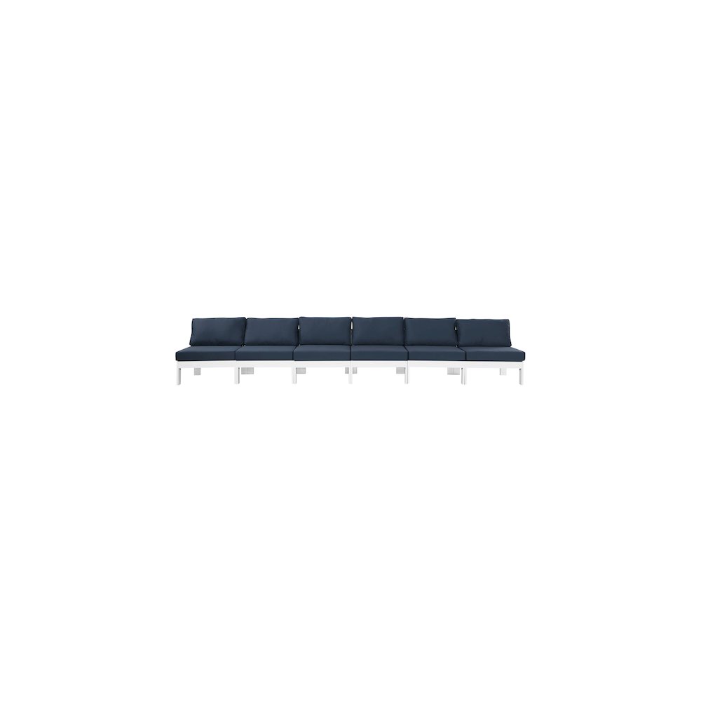 Nizuc Navy Water Resistant Fabric Outdoor Patio Modular Sofa