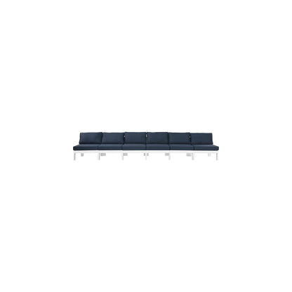 Nizuc Navy Water Resistant Fabric Outdoor Patio Modular Sofa