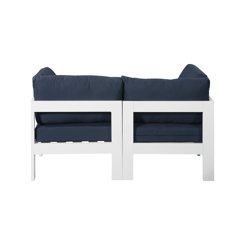 Nizuc Navy Water Resistant Fabric Outdoor Patio Modular Sofa