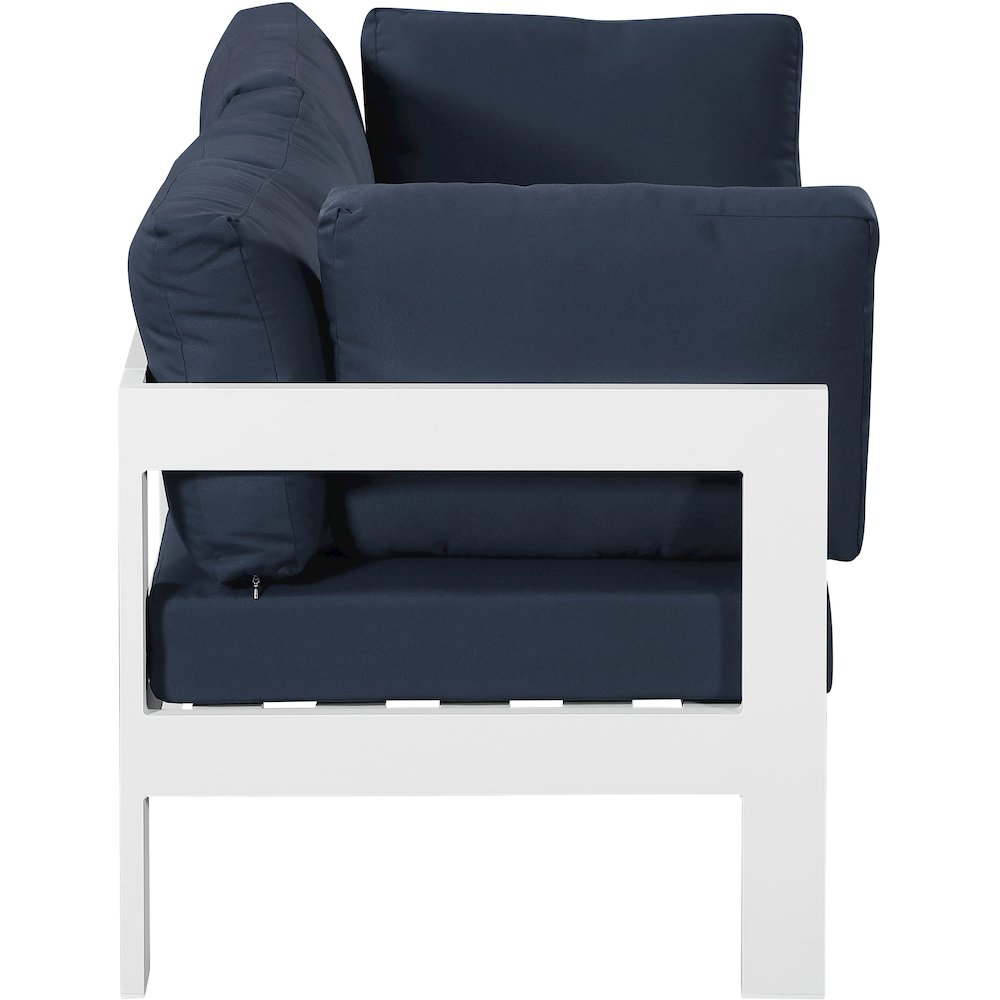 Nizuc Navy Water Resistant Fabric Outdoor Patio Modular Sofa