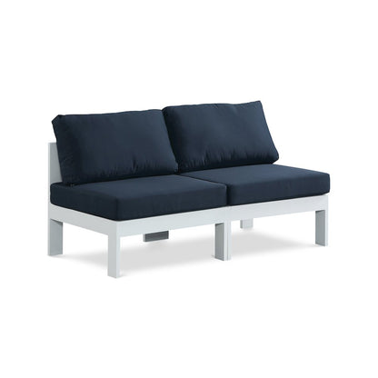 Nizuc Navy Water Resistant Fabric Outdoor Patio Modular Sofa