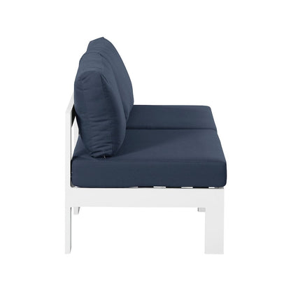 Nizuc Navy Water Resistant Fabric Outdoor Patio Modular Sofa