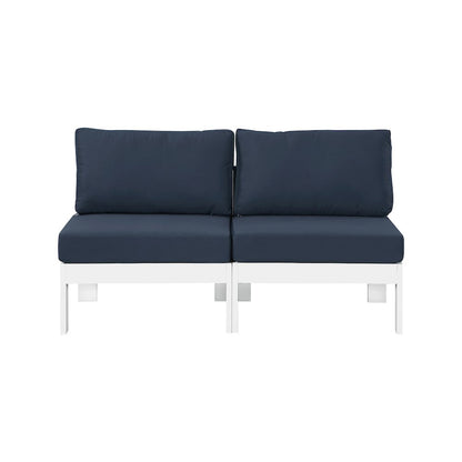 Nizuc Navy Water Resistant Fabric Outdoor Patio Modular Sofa