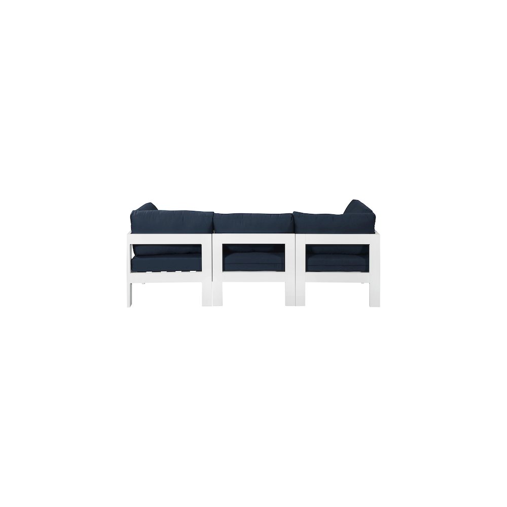 Nizuc Navy Water Resistant Fabric Outdoor Patio Modular Sofa