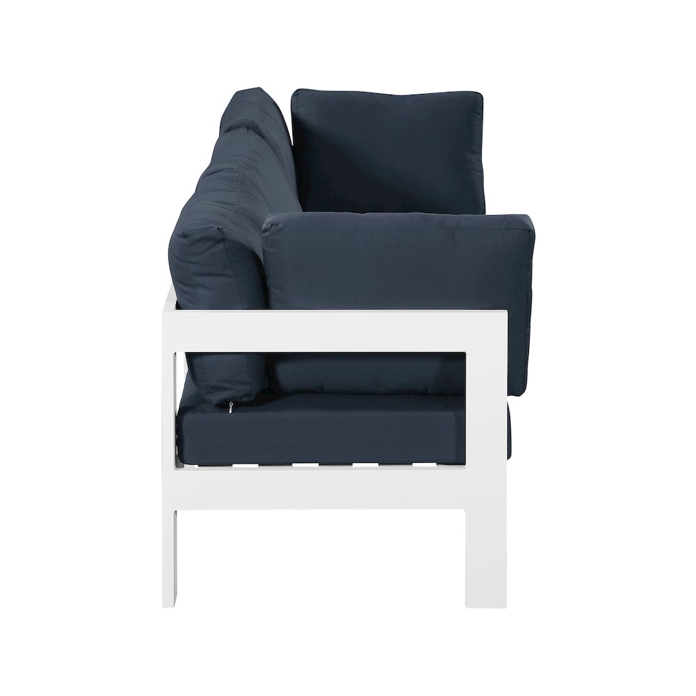 Nizuc Navy Water Resistant Fabric Outdoor Patio Modular Sofa