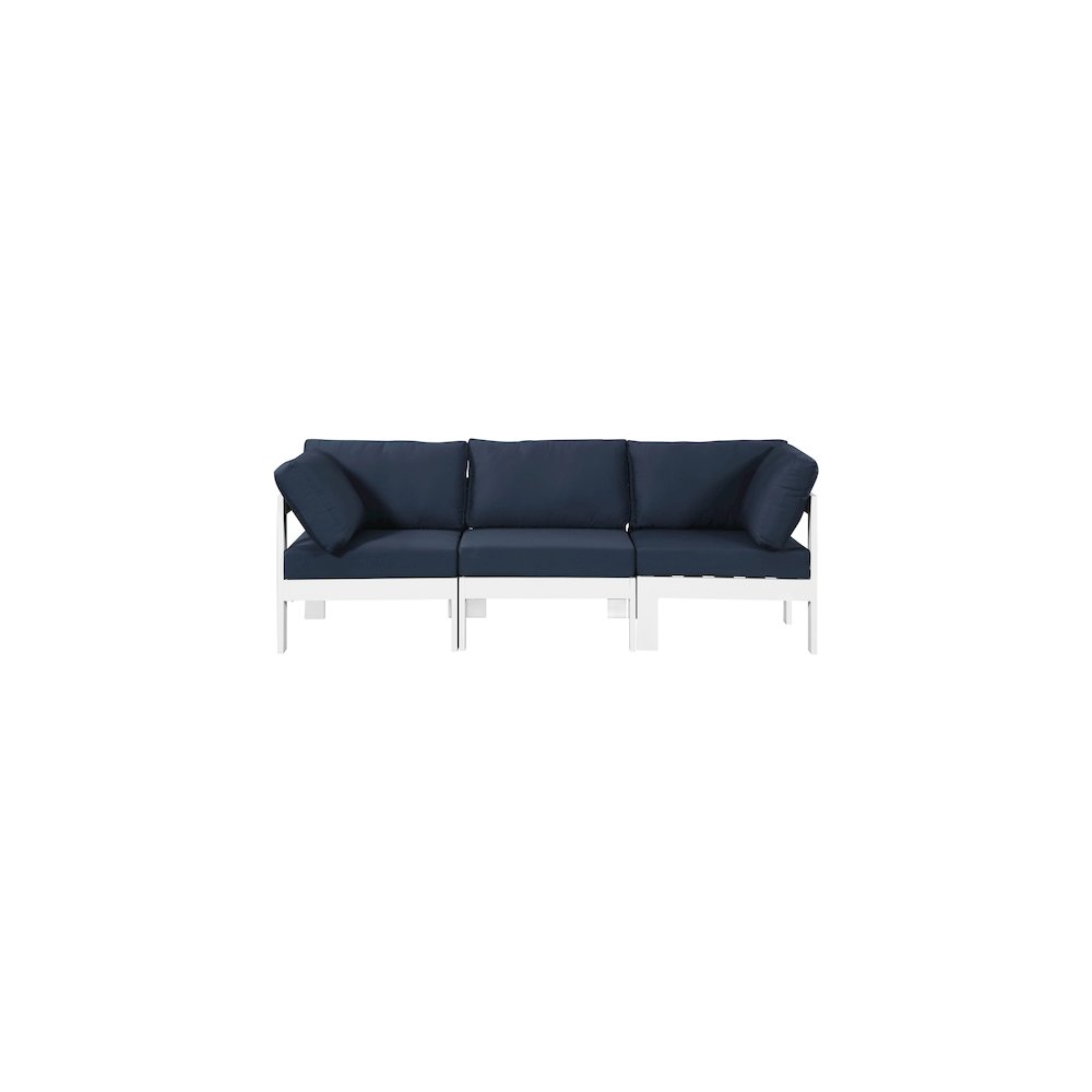 Nizuc Navy Water Resistant Fabric Outdoor Patio Modular Sofa