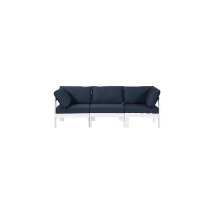 Nizuc Navy Water Resistant Fabric Outdoor Patio Modular Sofa