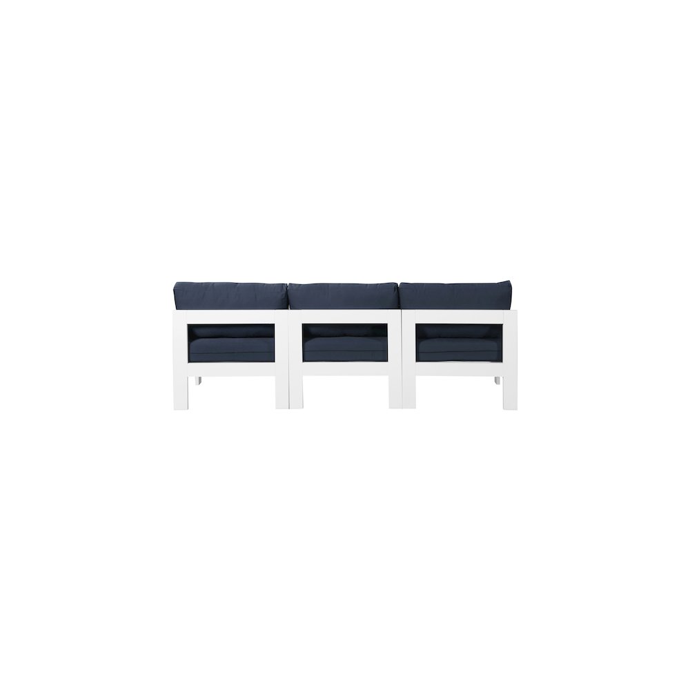 Nizuc Navy Water Resistant Fabric Outdoor Patio Modular Sofa