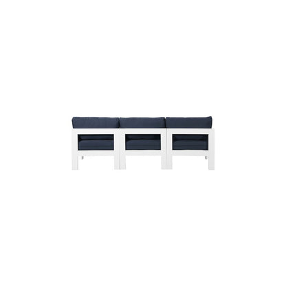 Nizuc Navy Water Resistant Fabric Outdoor Patio Modular Sofa
