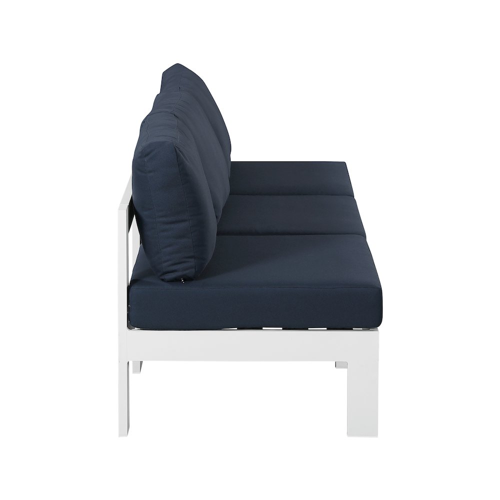 Nizuc Navy Water Resistant Fabric Outdoor Patio Modular Sofa