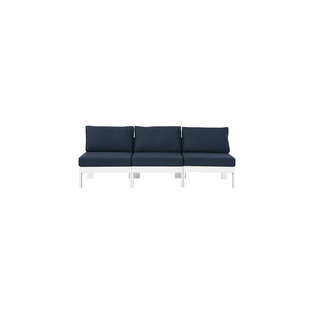 Nizuc Navy Water Resistant Fabric Outdoor Patio Modular Sofa