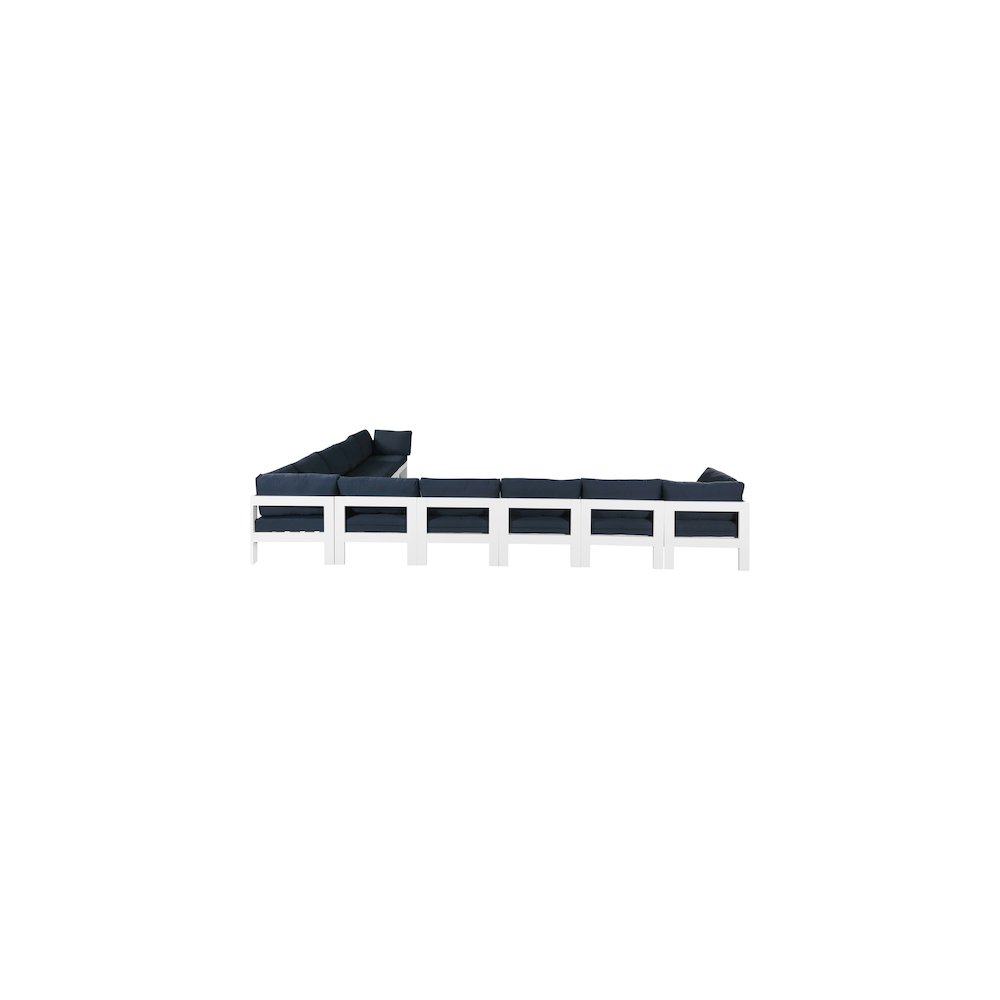 Nizuc Navy Water Resistant Fabric Outdoor Patio Modular Sectional