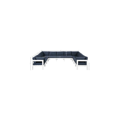 Nizuc Navy Water Resistant Fabric Outdoor Patio Modular Sectional