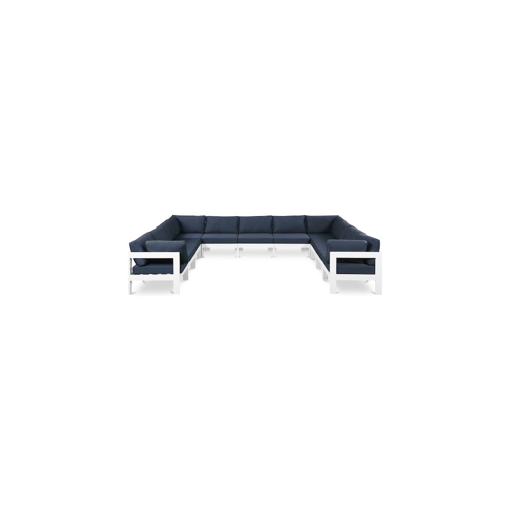 Nizuc Navy Water Resistant Fabric Outdoor Patio Modular Sectional