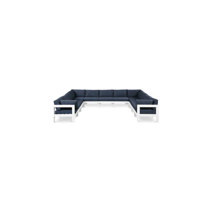 Nizuc Navy Water Resistant Fabric Outdoor Patio Modular Sectional