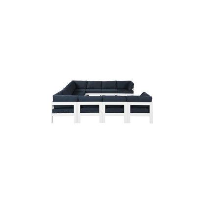 Nizuc Navy Water Resistant Fabric Outdoor Patio Modular Sectional