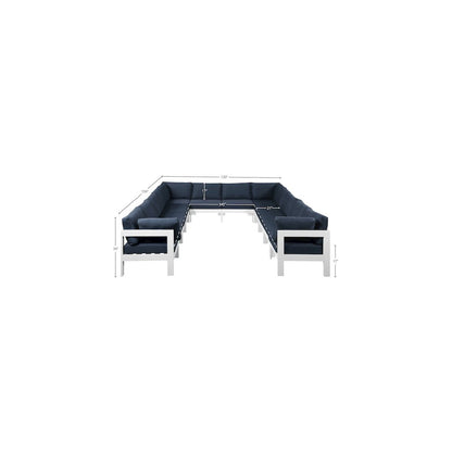 Nizuc Navy Water Resistant Fabric Outdoor Patio Modular Sectional