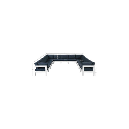 Nizuc Navy Water Resistant Fabric Outdoor Patio Modular Sectional