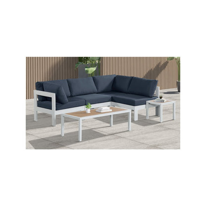 Nizuc Navy Water Resistant Fabric Outdoor Patio Modular Sectional