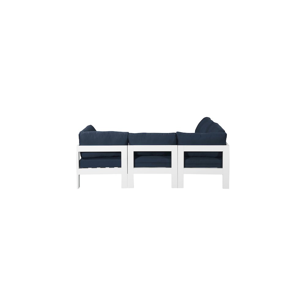Nizuc Navy Water Resistant Fabric Outdoor Patio Modular Sectional